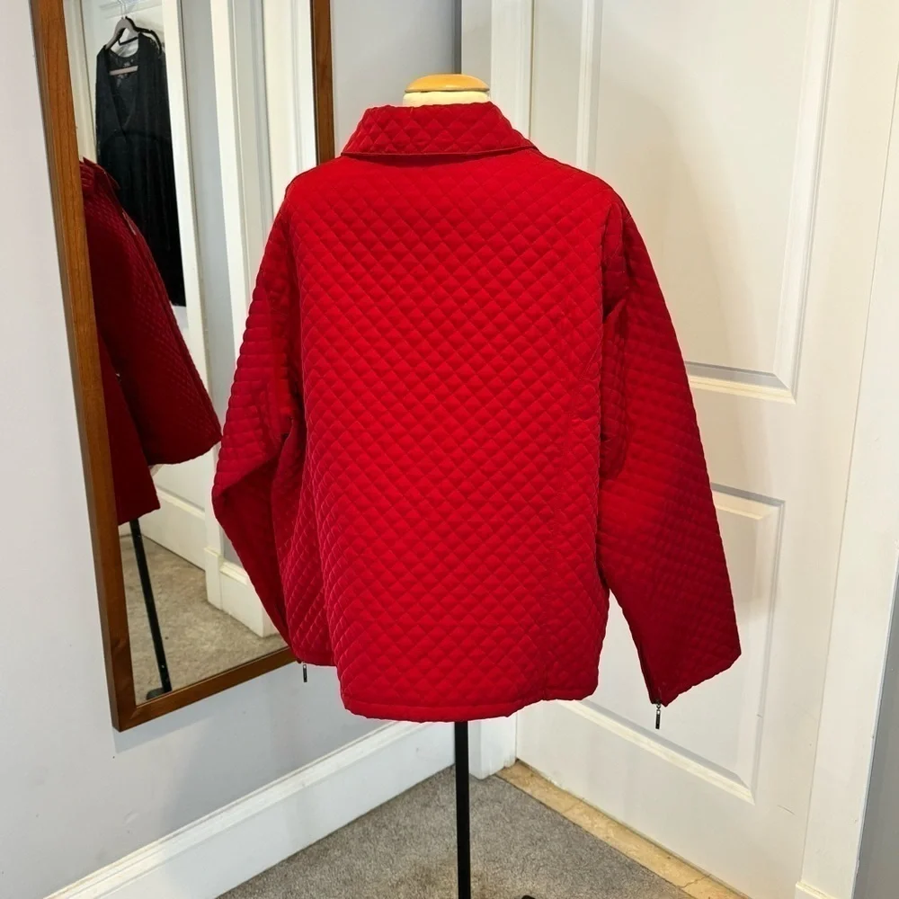 ❄️❄️ Aeros Red Quilted Zip Front Jacket Plus 3X